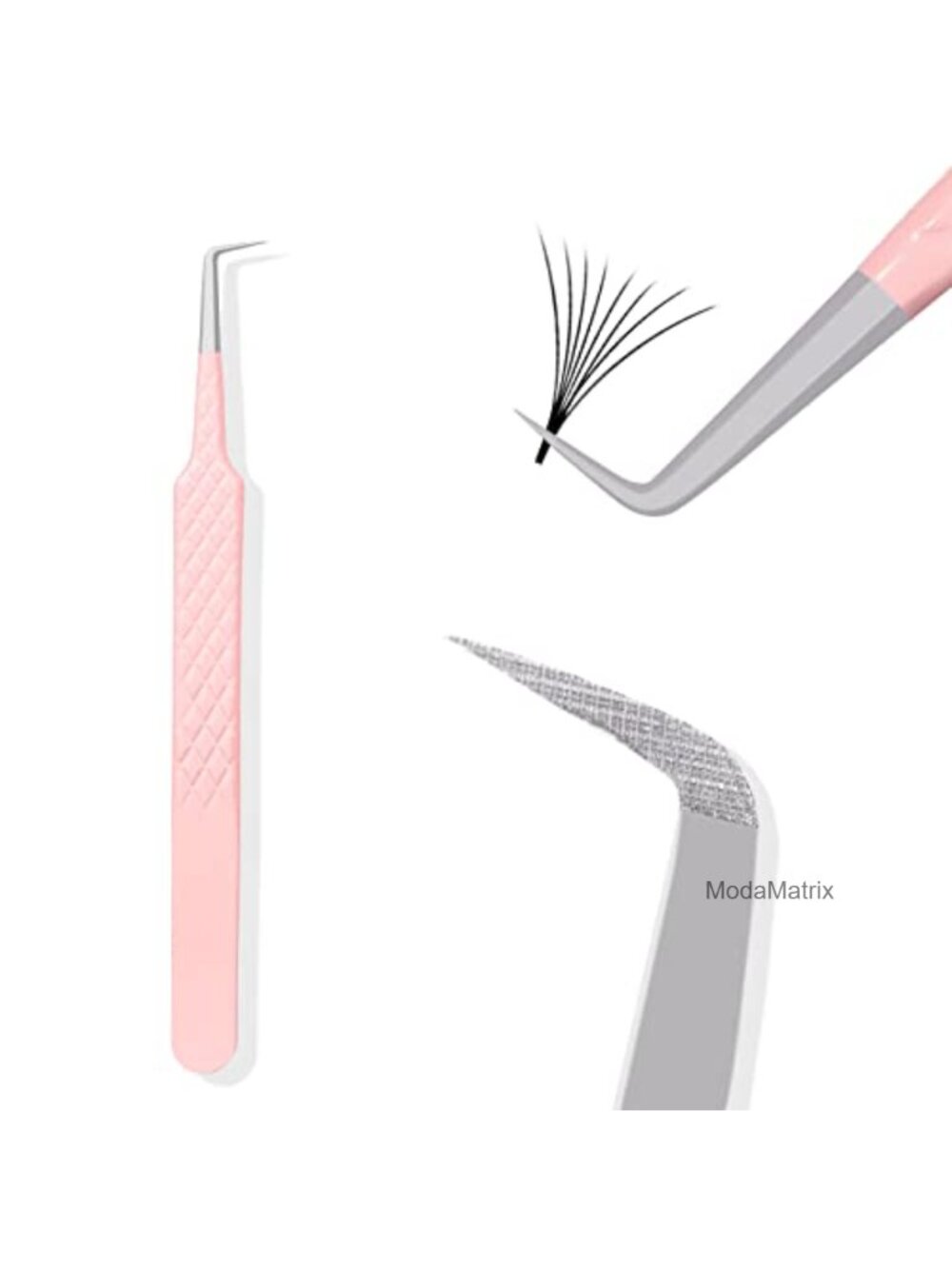 Fiber Tip 90 Degree Lash Extension Tweezers Stainless Steel Precision